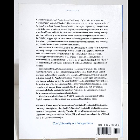 Handbook Linguistic Atlas of the Appalachian Middle & South Atlantic States 1994 - Picture 2 of 9